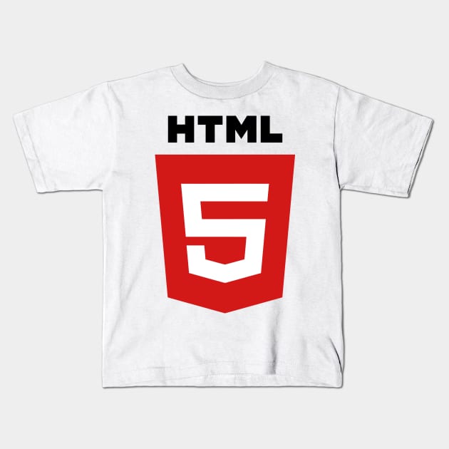 HTML5 Red Logo Symbol Icon Kids T-Shirt by AnotherOne